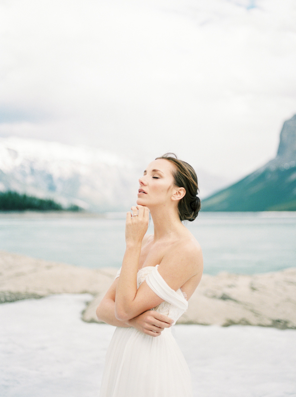 Banff Elopement | Bridal Portrait | Sarah Seven Gown | Fine Art Wedding Photographer Esther Funk