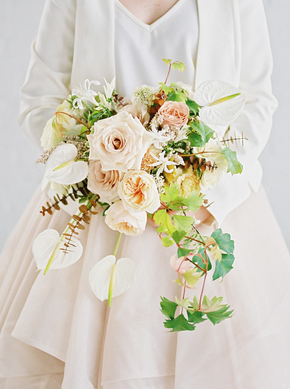 Best Bridal Bouquets designed by Heather Page from Academy Florist | Photographed by Esther Funk Photography | blush and peach and white wedding bouquet | blush and peach colour palette | Anthurium, Juliet Garden Rose, Antique Carnations | Flower Trends | summer wedding bouquet | Winnipeg Wedding Photographer | Fine Art Wedding Photographer | Fine Art Wedding Photographer Esther Funk #weddingbouquet #bestbridalbouquets #estherfunkphotography #winnipegweddingphotographer